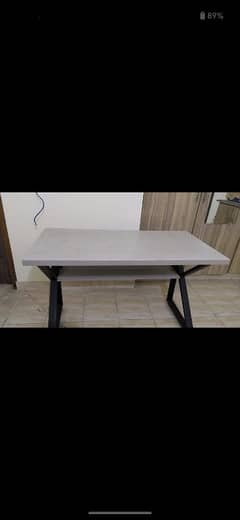 Office and Study wooden and steel k shape table