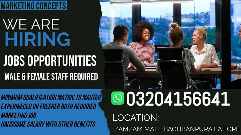 Staff Required Male & Female Both | Marketing , Jobs 0