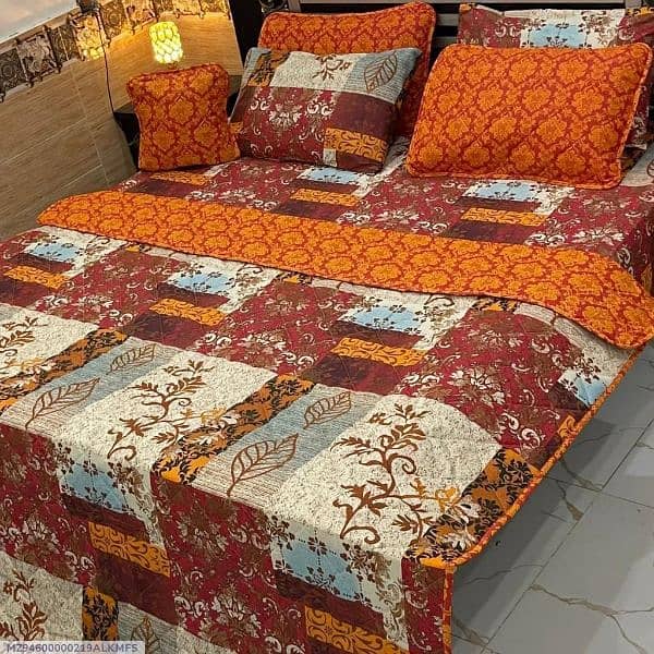 7pcs cotton printed comforter set 3