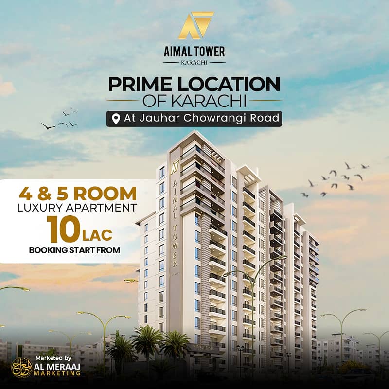 Aimal Tower 3 & 4 Bed D. D Ultra Luxury Appartment On Easy Installment At Jauhar Chowrangi 12