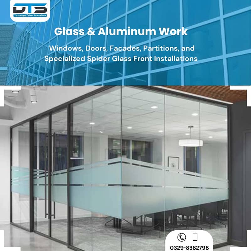 Construction Services, Glass Work Almunium, Gray Structure, Renovation 11