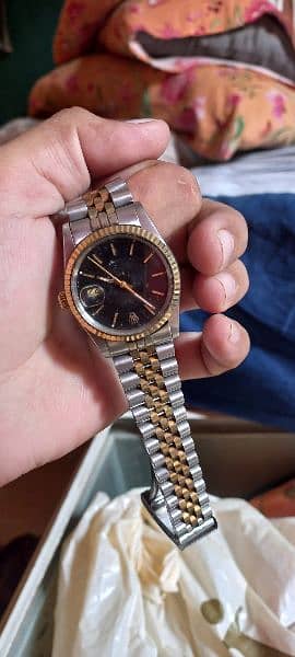 Rolex Datejust black Golden  watch 1