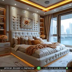 Bedroom interior Designer - Feature Wall - Bed Master Wal - Media Wal