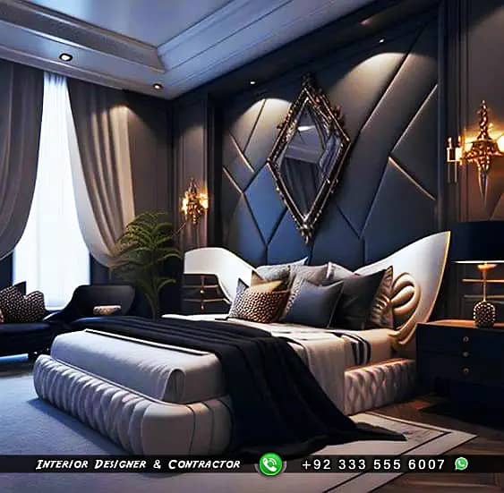 Bedroom interior Designer - Feature Wall - Bed Master Wal - Media Wal 7