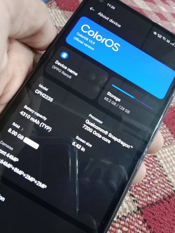 OPPO RENO 6 ALL OK EXCHANGE POSSIBLE WITH IPHONE 11 NON PTA 1