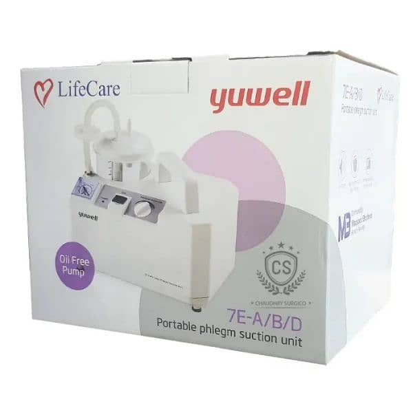 Portable phlegm suction Machine Lifecare / Yuwell 7E- A/B/D - New 0