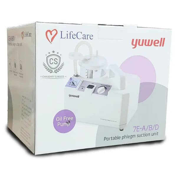 Portable phlegm suction Machine Lifecare / Yuwell 7E- A/B/D - New 5