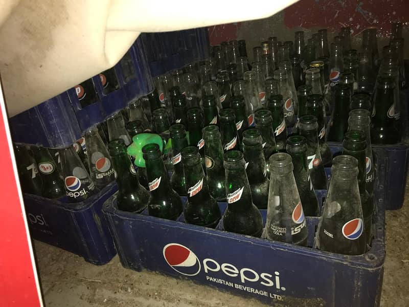 Coke Fridge & Empty Bottles Crate. 3