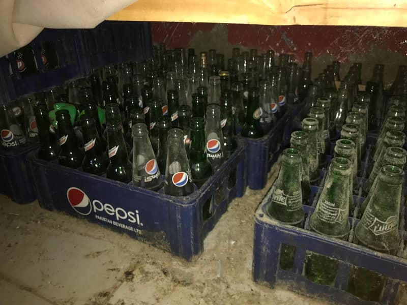 Coke Fridge & Empty Bottles Crate. 6