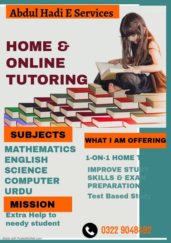 Online Home Tuition classes from 1-10 all subject, online Home Tutor 0