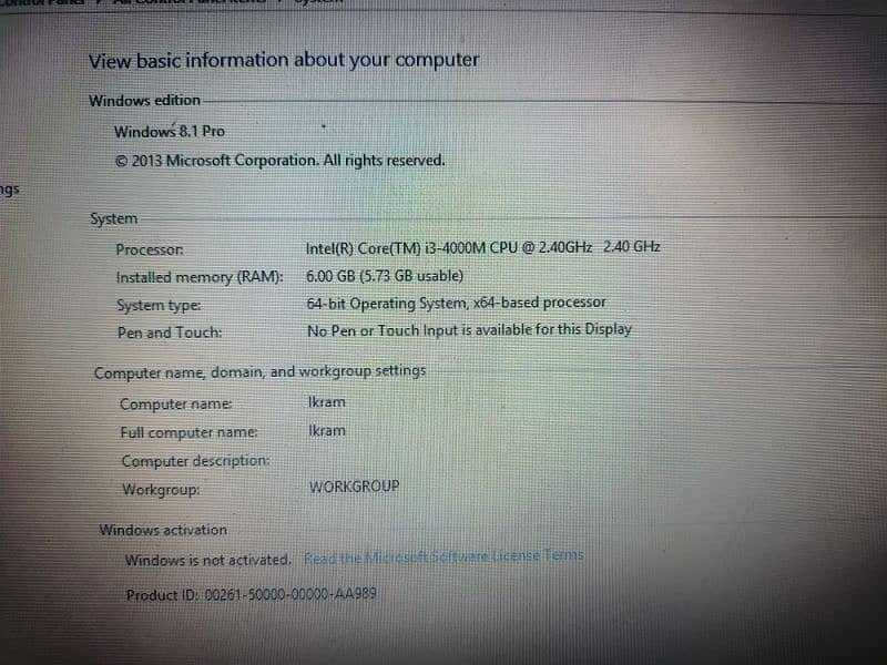 core i3 Lenovo ThinkPad 7