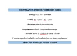 Indoor/Outdoor clerk