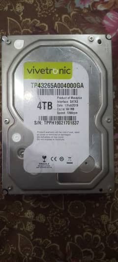 4 TB vivetronic Hard disk