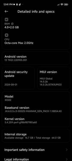 Redmi 10T 5G 6/64 single sim NON PTA