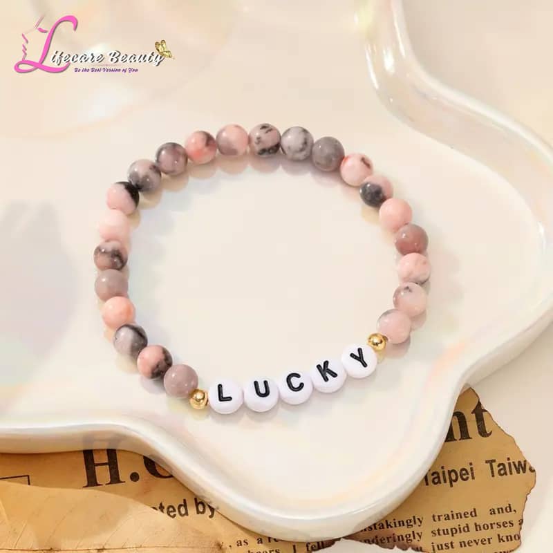 Personalized Natural Stone Bracelet - Custom Name Beads - Perfect Gift 1