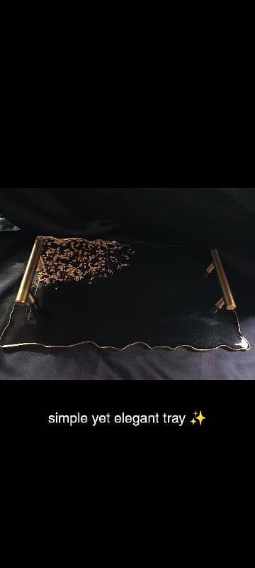 Resin tray with gold handles 2