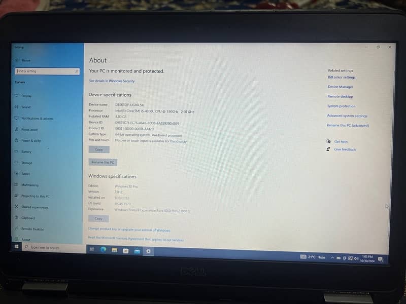 dell laptop 4 gb ram memory card installed 9/10 5