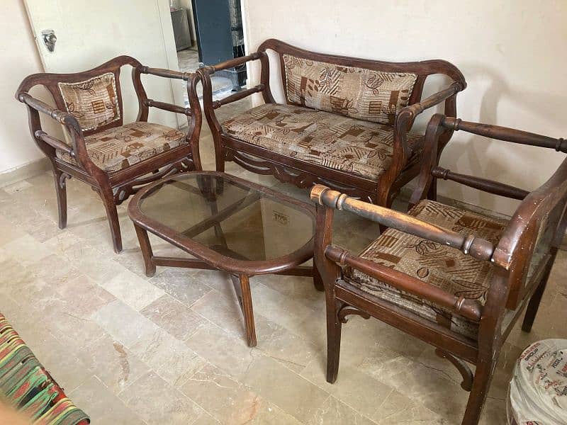 4 seater sofa set with Center table pure sheesham wood 2