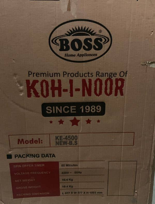 Boss kohinoor company washing & dryer machine 1