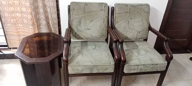 2 Chairs with 1 table full set