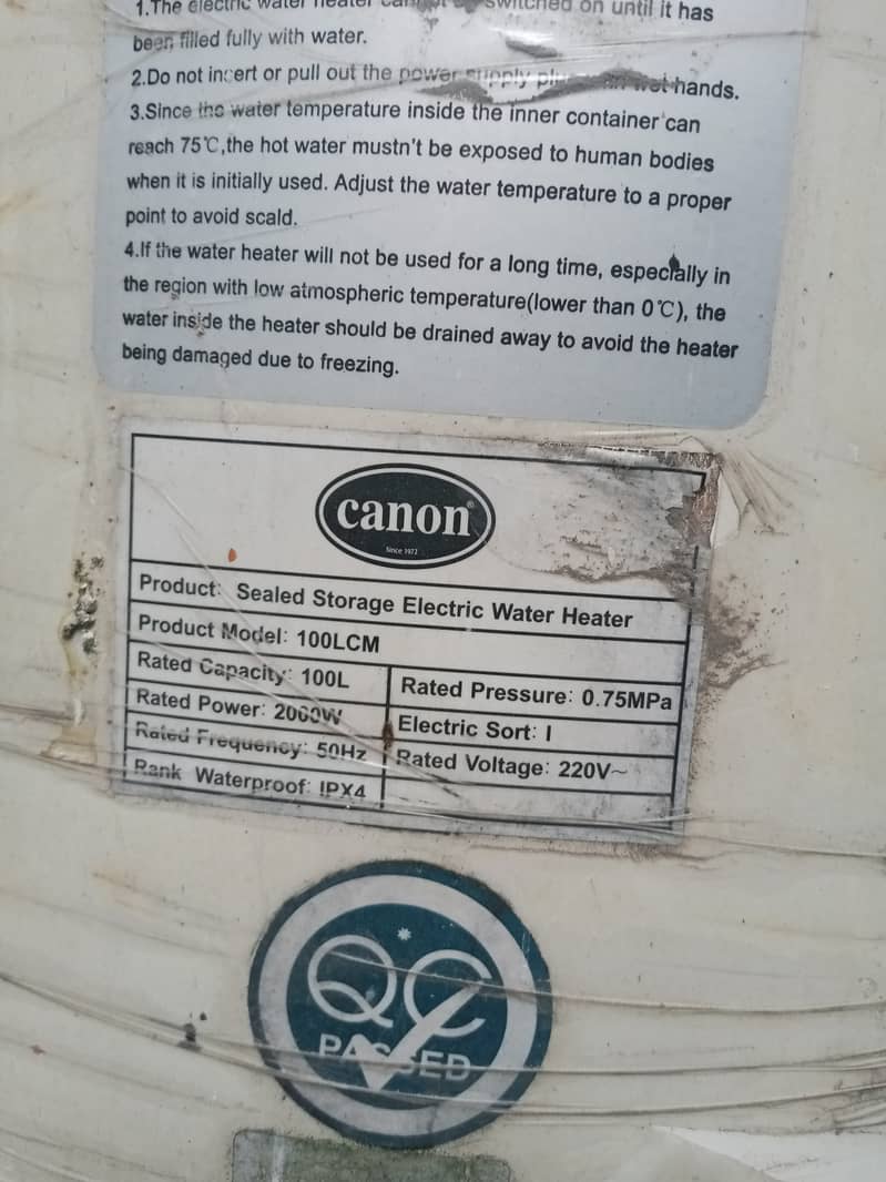 Cannon brand new 100 liter geyser 1