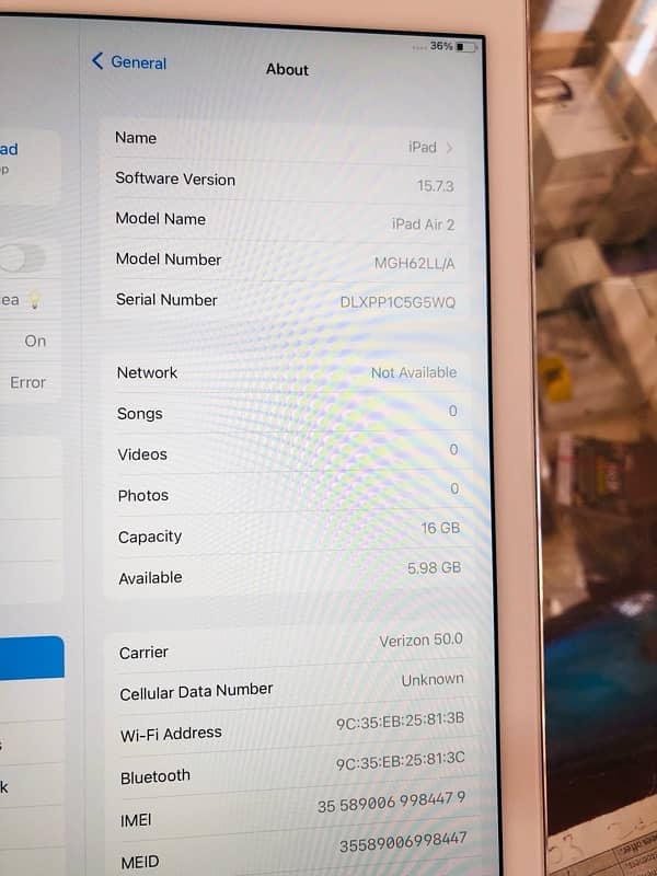 iPad air 2 16gb 2