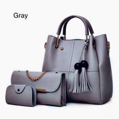 women leather hand bag set