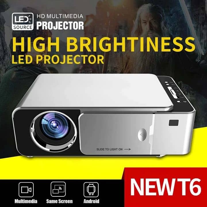 T6 Projector Android 2/16 GB, Wifi, with Sound Box, New Condition 0