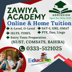 Home/Online Tuitions O/A Levels, SAT-I, GMAT, GRE, IELTS