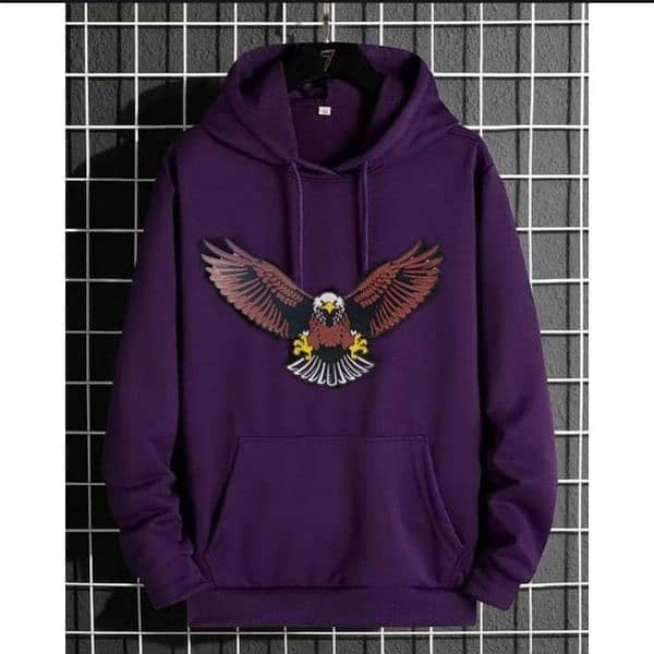 1 Pc Man's fleece printed hoodie 0