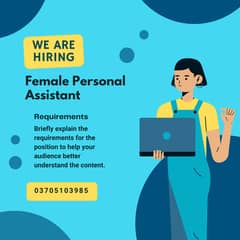 Office Female Assistant required/Data Entry Job