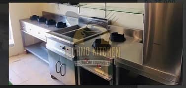 Commercial Kitchen Equipment Fast food Deep Fryer Hotplate Prep Table 0