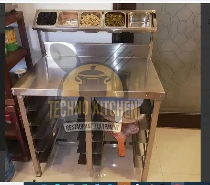 Commercial Kitchen Equipment Fast food Deep Fryer Hotplate Prep Table 3