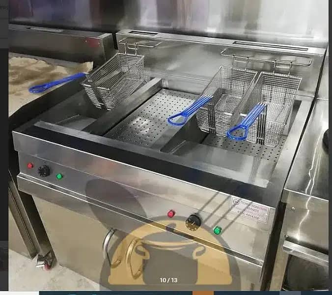 Commercial Kitchen Equipment Fast food Deep Fryer Hotplate Prep Table 8