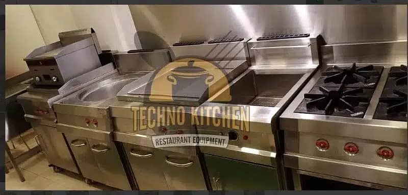 Commercial Kitchen Equipment Fast food Deep Fryer Hotplate Prep Table 9