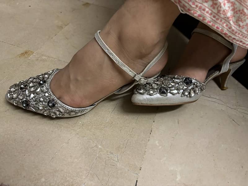 Stylo heels/ Fancy shoes/ Silver Heels/ wedding wear shoes 0