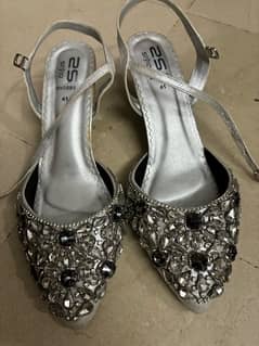 Stylo heels/ Fancy shoes/ Silver Heels/ wedding wear shoes