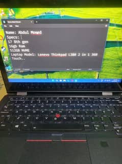 Lenevo Thinkpad L380 Yoga 360 Touch, i7 8th gen