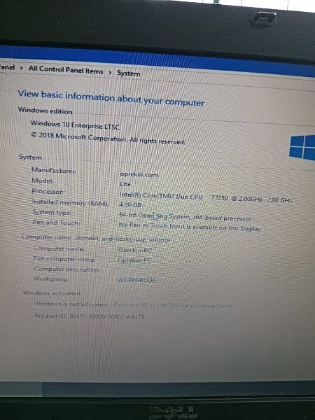 Laptop 4gb ram 320gb hard deck 5