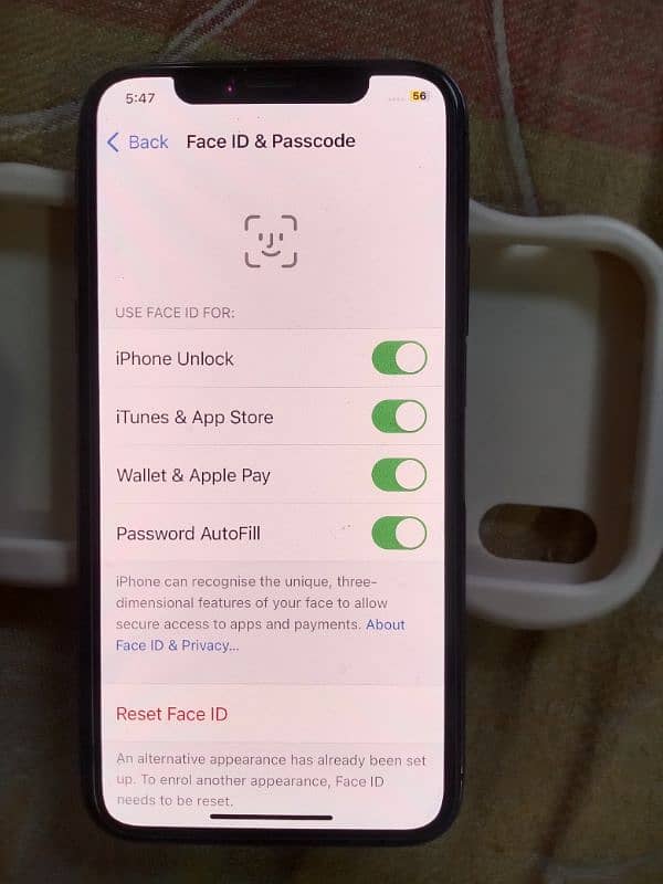 Apple iPhone x 256 GB PTA face ID to tune okay 100 health battery 2