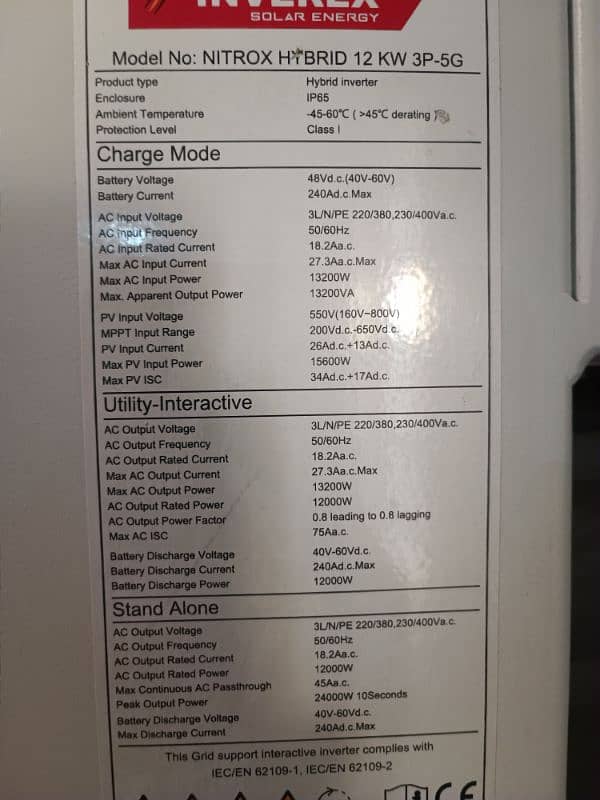 Inverex 12kw Nitrox Hybrid Solar Inverter 7