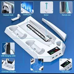 PS5 Stand And Cooling Station With Dual Controller Charging Station