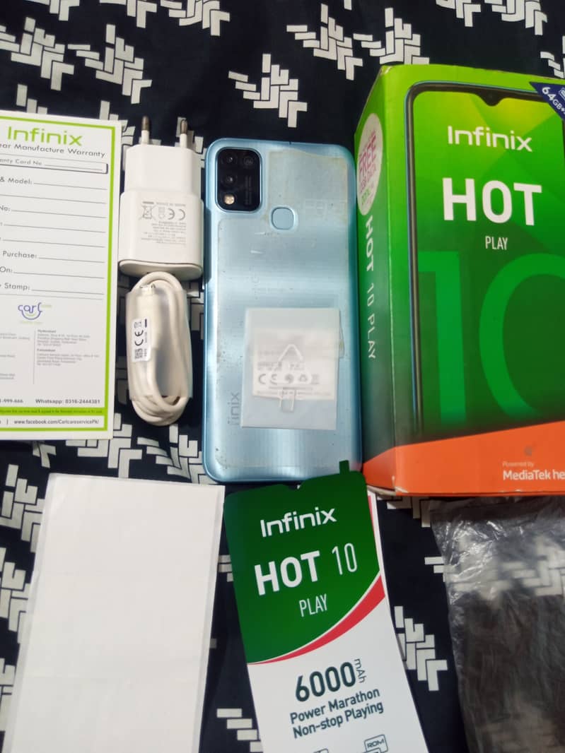 infinix HoT 10 Play 4/64 All accessories complete with box. 0