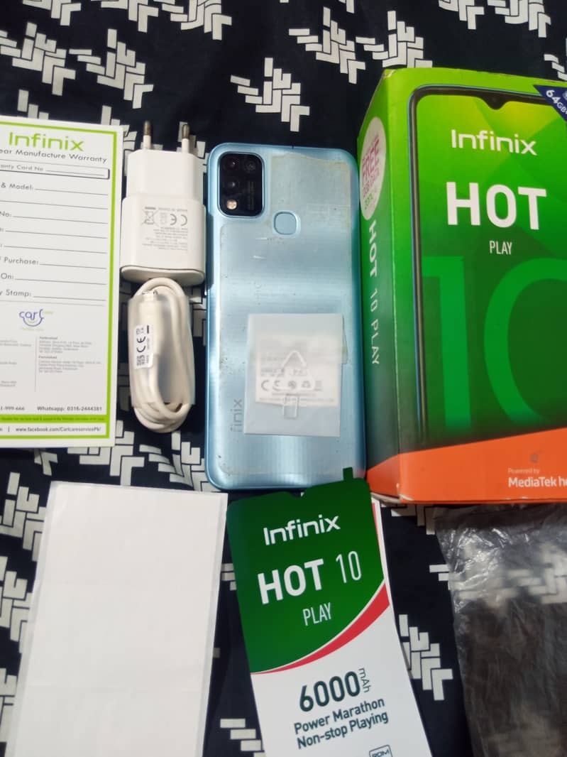 infinix HoT 10 Play 4/64 All accessories complete with box. 1