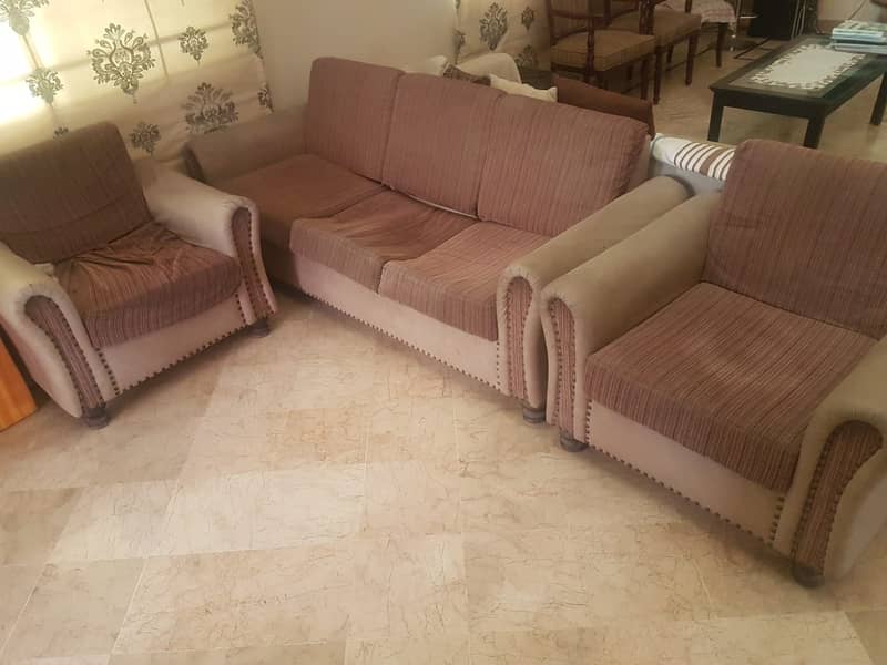 5 Seater used sofa set bought from Habitt around 7 years ago 1