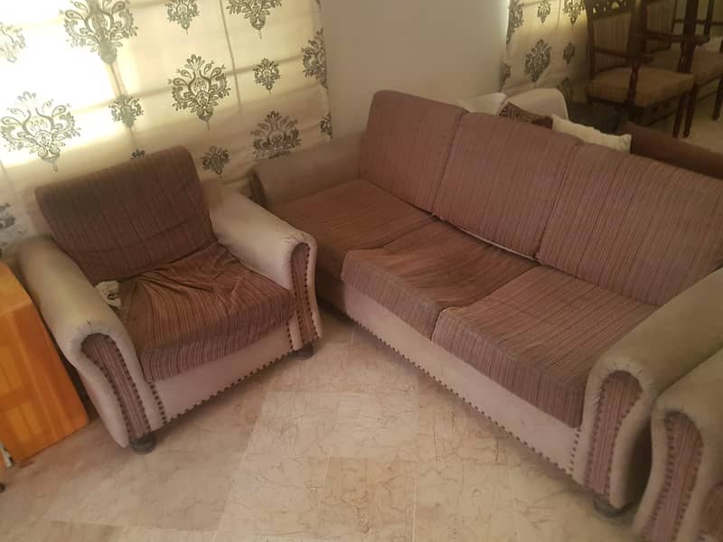 5 Seater used sofa set bought from Habitt around 7 years ago 2