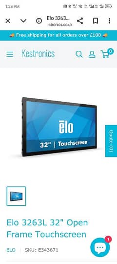 Elo touch  32" panels. computer standards touch screen.