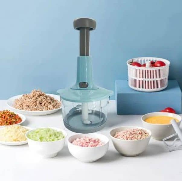 Manual Food Chopper, Multifunctional Hand Push  Chopper 2