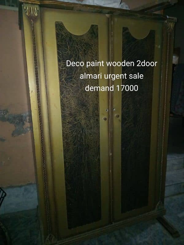 Deco paint wooden 2door almari sale cheap price 1