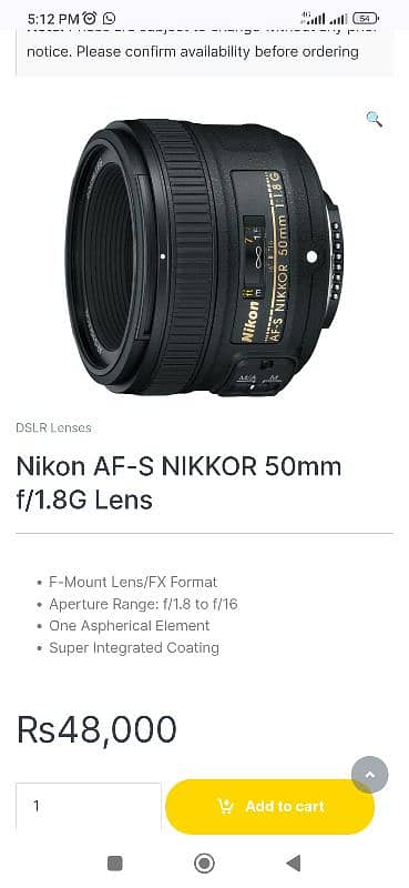 Nikon AF-S NIKKOR 50mm f/1.8G Lens 3